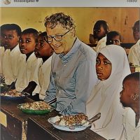 غذا خوردن بیل گیتس با کودکان آفریقایی
